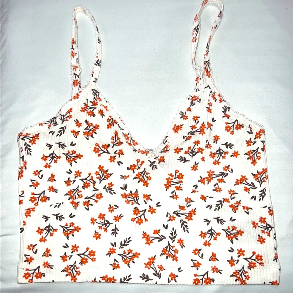 Cotton On Body Rib Lace Sleep Bustier Scattered Daisy Gardenia
